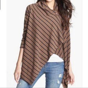 Bobeau One Button Wrap Cardigan